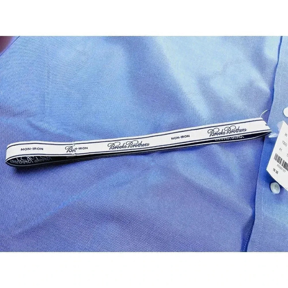 Brooks Brothers Size 16-35 Men's Blue Non Iron Button Down Long Sleeve Shirt NWT - Picture 7 of 10